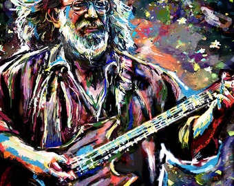 Jerry Garcia Art, Grateful Dead Original Painting Art Print