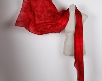 Ruby silk scarf / dark red silk scarf /magnificent burgundy scarf / burgundy turban/ 100% habotai silk