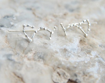 Scorpius star Ear Crawler earrings Scorpio Ear climber constellation earrings jewelry Sweep up, galaxy astronomy Horoscope jewelry zodiac