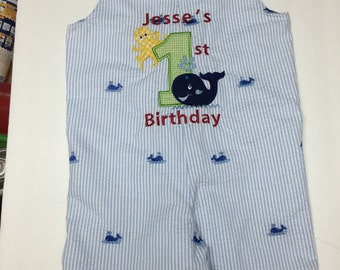 Baby Boy's first birthday outfit - FISH First Birthday Outfit for Boys - First Birthday Boy Outfit