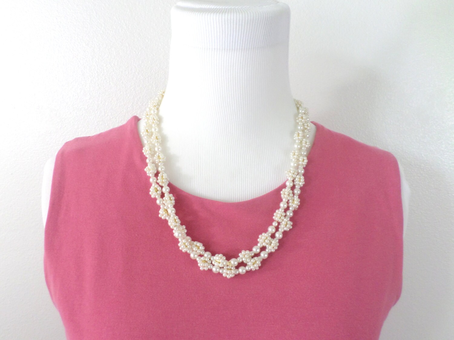 Wrap Around Pearl Necklace Double Wrap 44 Inch Extra Long
