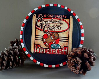 Christmas Hand Painted Cookie Tin