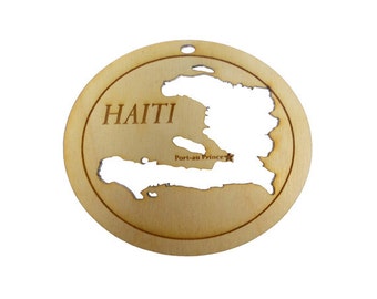 Haiti Ornament - Haiti Ornaments- I Love Haiti - Haiti Decor - Haiti Souvenir - Haiti Memory - Haiti Art - Haiti Design - Personalized Free