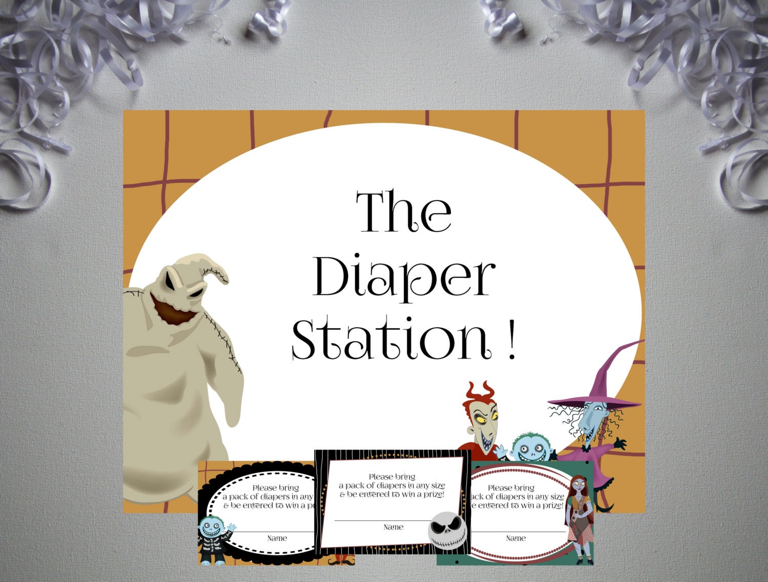 Nightmare Before Christmas Baby Diaper by PaperWillowDesigns