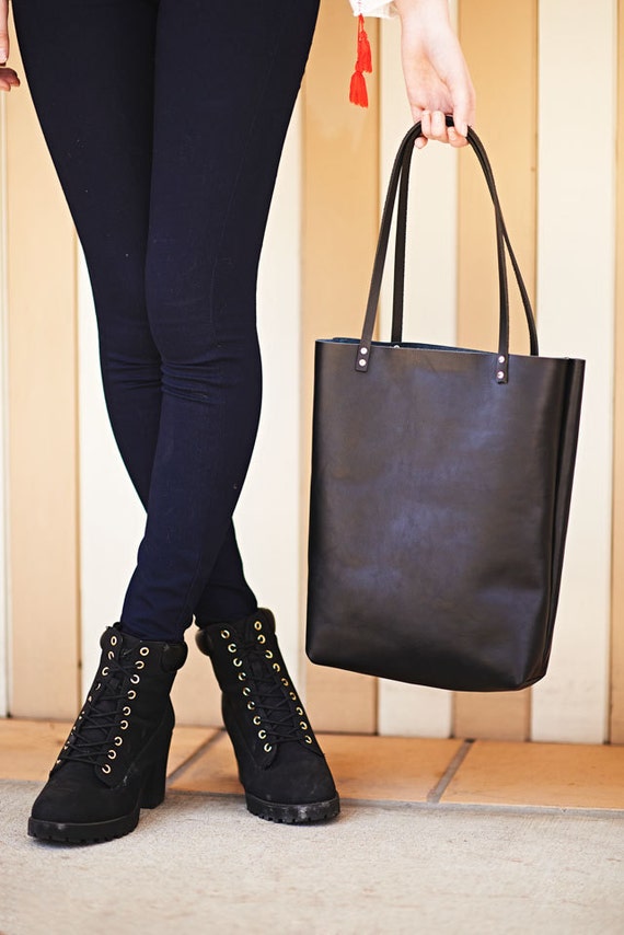 Leather Tote Bag Black Leather Bag Tote Leather Shoulder