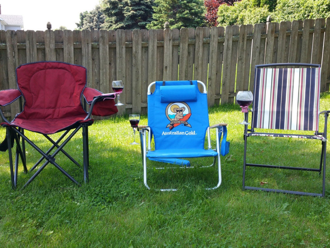 Wine glass cup holder for an outdoor folding by UniqueSolutionz