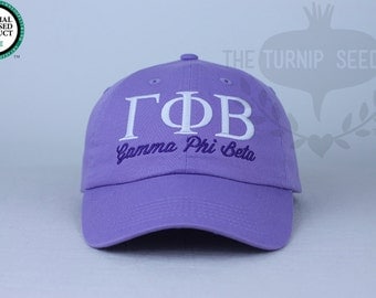 Gamma Phi Beta Sorority Baseball Cap - Custom Color Hat and Embroidery.