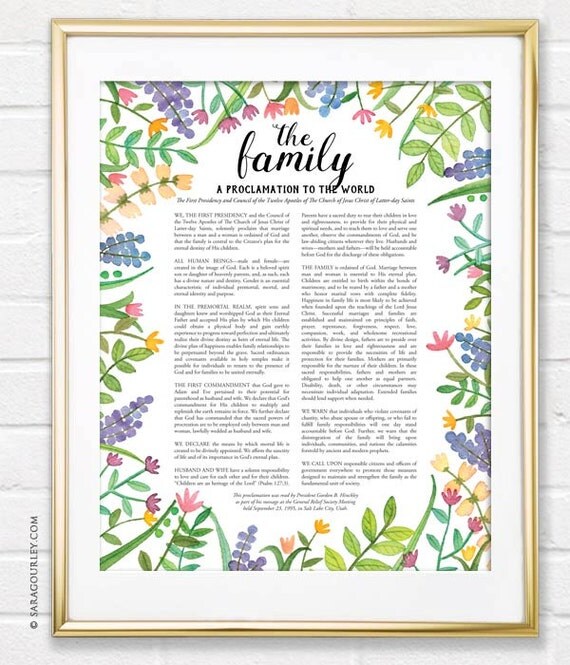 The Family Proclamation to the World LDS Art Print