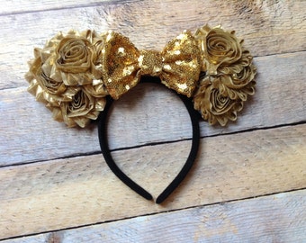 Mouse Ears- Gold Mouse Supreme Headband-Vacation,Spring Break,Party Ears,Summer,Photo prop,Halloween,Costume
