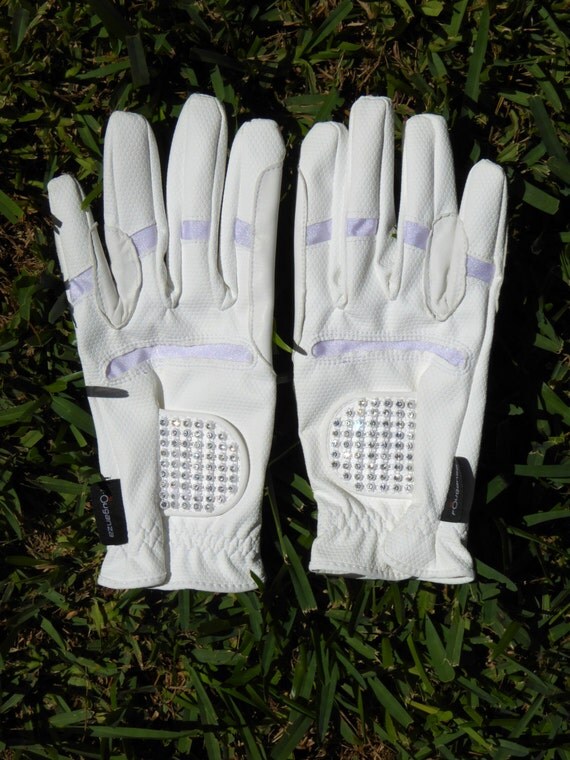 Crystal Dressage Horse Riding Gloves Bling Size Large