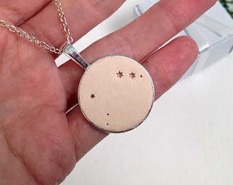 Aries constellation necklace Aries leather necklace Aries zodiac jewelry Aries custom constellation Aries jewelry Horoscope zodiac aries
