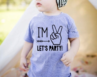 Im Two Lets Party - 2nd Birthday Shirt Boy - 2nd Birthday Shirt- Second Birthday Shirt - Second Birthday Shirt Boy - Im 2 Lets Party - Im 2
