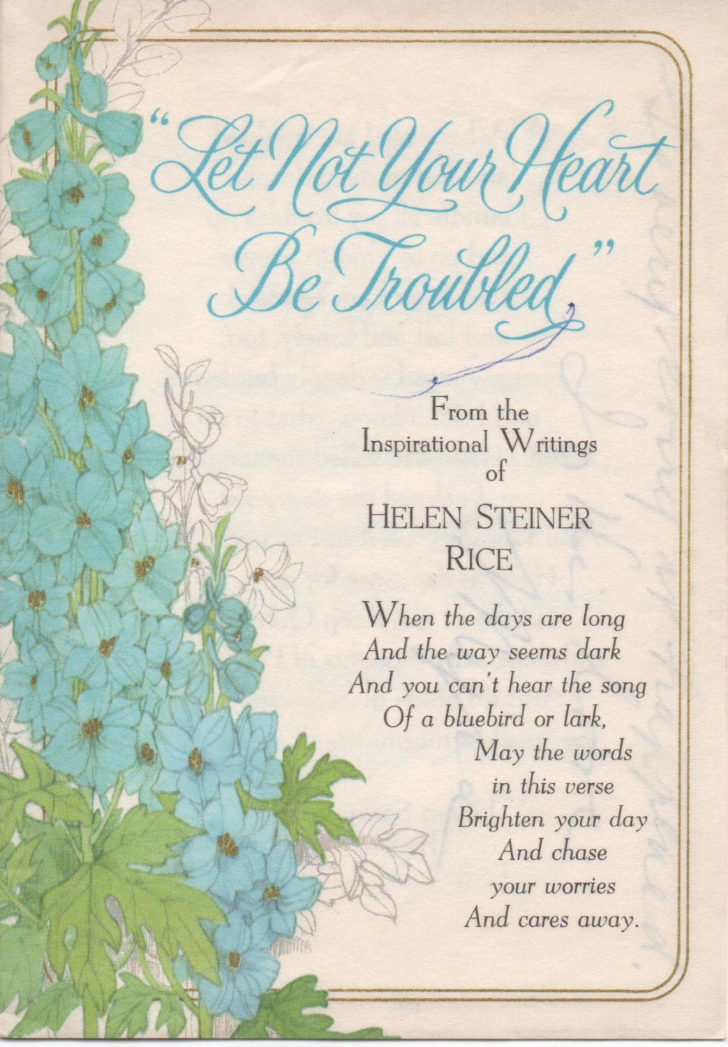 2 Used Greeting Cards with Helen Steiner Rice Inspirational