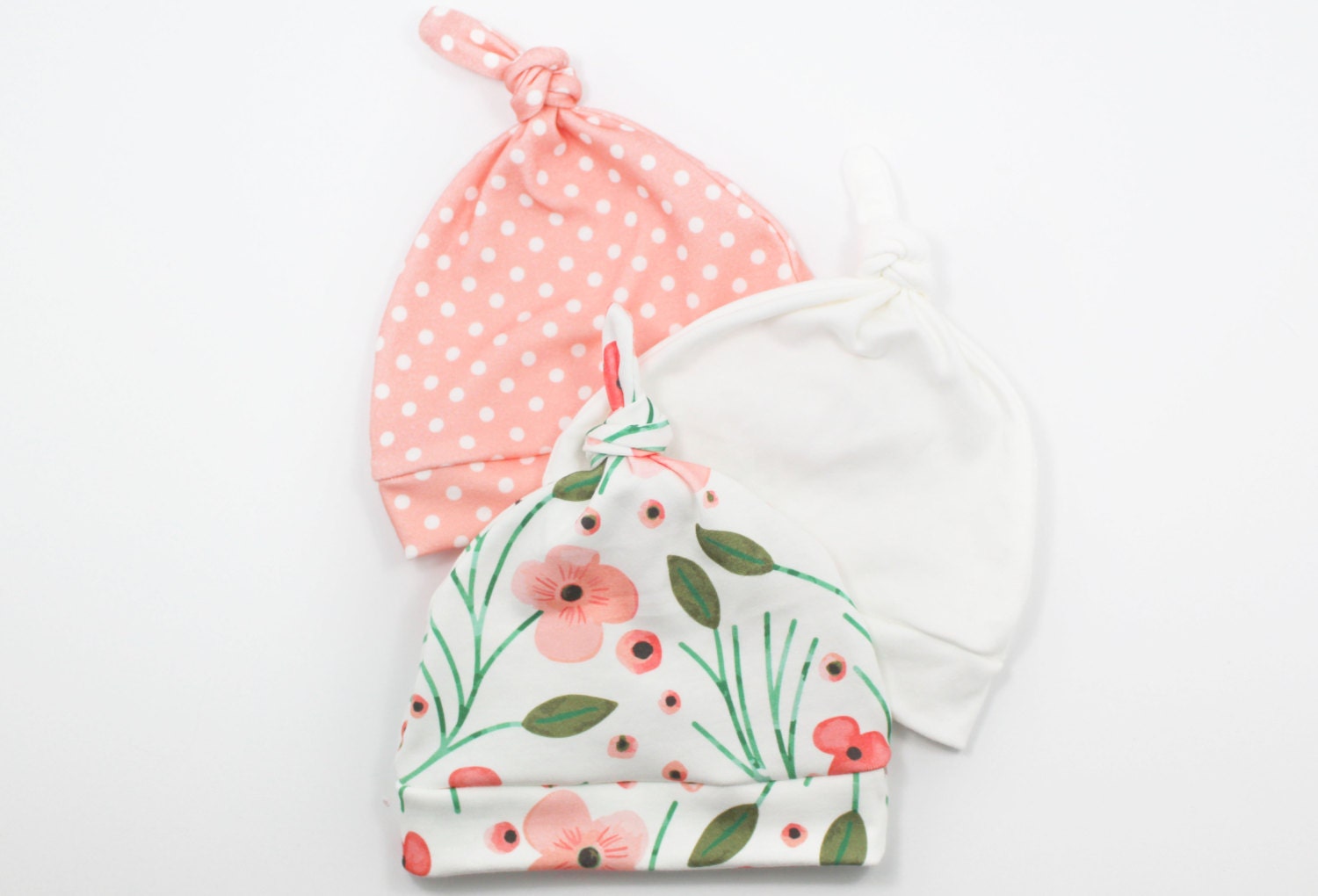 Soft Organic Cotton Baby Hats / Knotted Baby Hat / Newborn