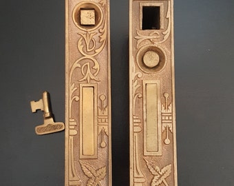 Antique Broken Leaf Pocket Door Locks 530631
