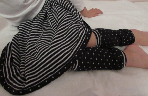 Knit skirt/girls knit skirt/reversible skirt/black skirt/knit black skirt/toddler skirt/junior skirt/black polka dot skirt/stripe skirt