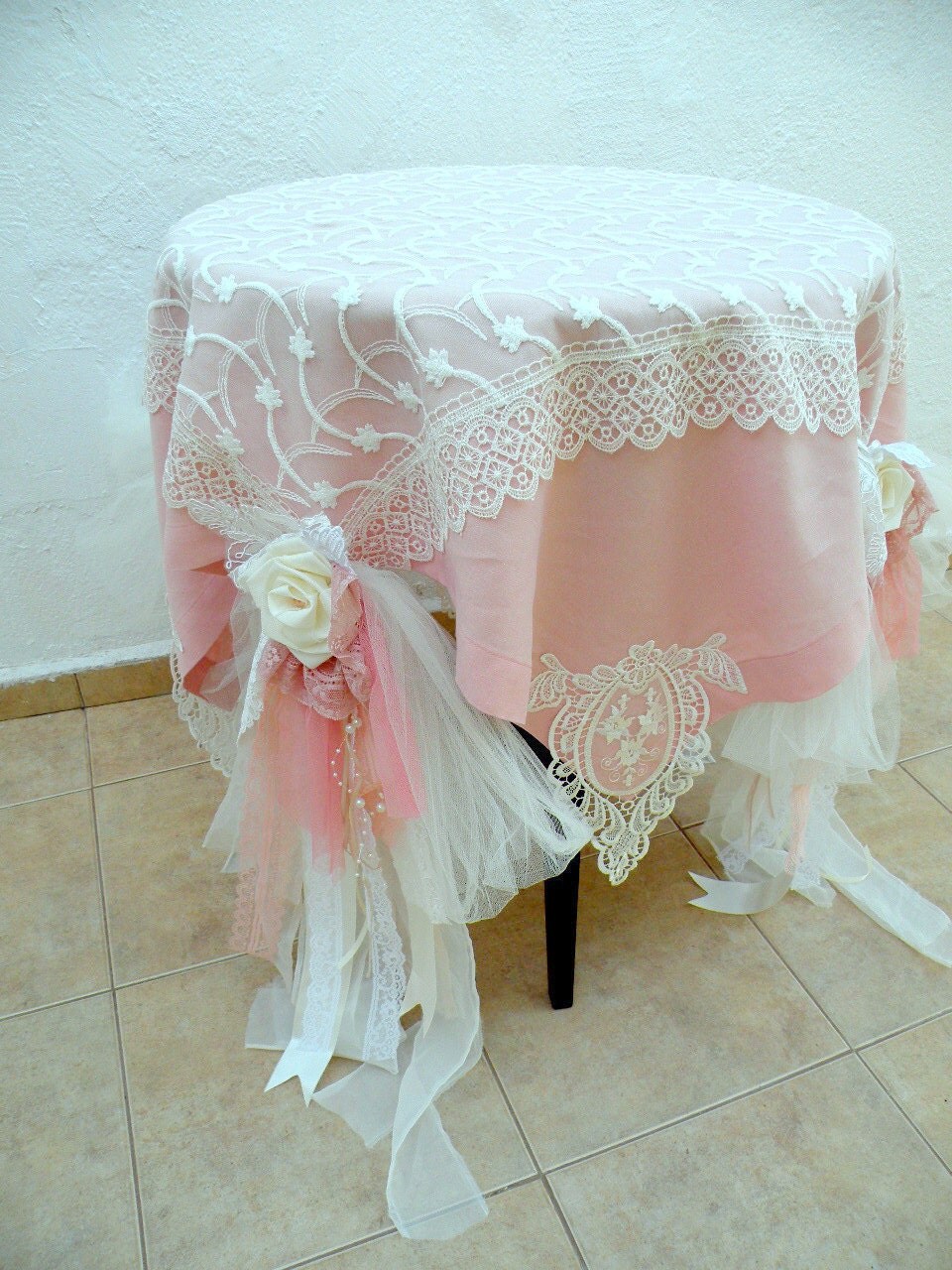 shabby chic wedding tablecloth dusty pale pink ivory linen shabby chic wedding tablecloth dusty pale pink ivory linen