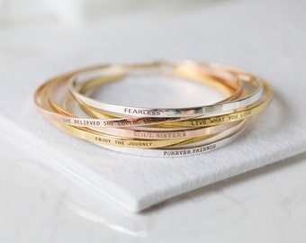 30% OFF! Personalized Cuff Bracelet • Inspirational Bracelet • Stacking Dainty Cuff Mantra • Custom Skinny Cuff • Friendship Jewelry BM29F53