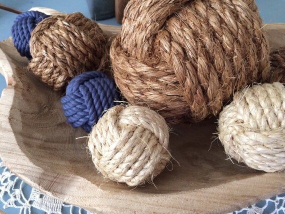 Decorative rope knot balls collection of 9 by