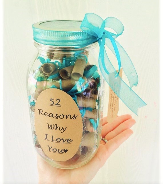 52 Reasons Why I Love You Teal by on Etsy