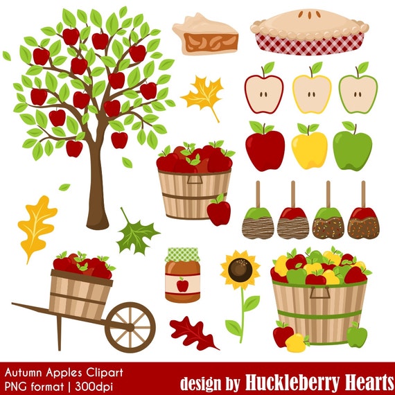 Apple Clipart Digital Apples Autumn Clipart Fall Clipart