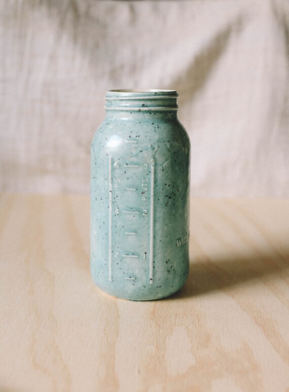 ceramic gallon mason jar in mint by handmadeBC on Etsy