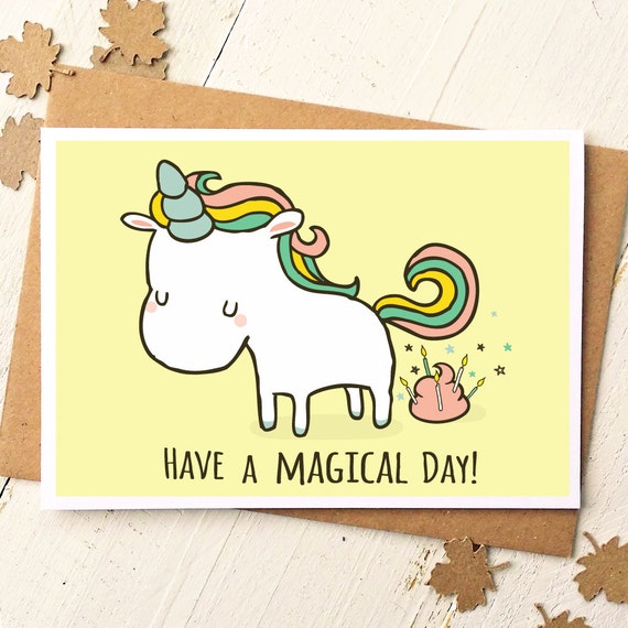 Unicorn Card Funny Birthday Card Unicorn Birthday Card