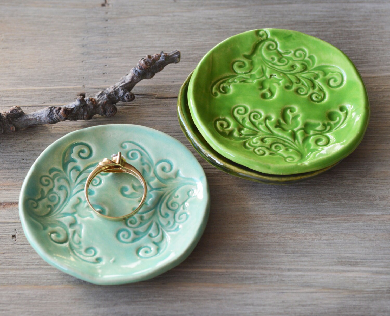 Small Ceramic Dish Set Small Ceramic Dishes Green Trivet