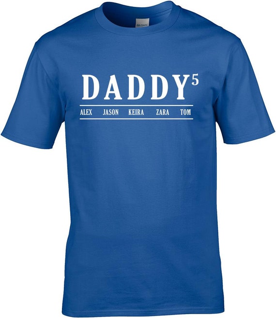 personalised fathers day gift Daddy T Shirt With kids Names