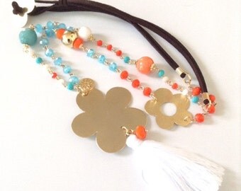 Bohemian Jewelry Long boho necklaces Bohemian Necklace Boho Necklace Long Gemstone Tassel Necklace Ethnic statement Necklace Hippie Necklace