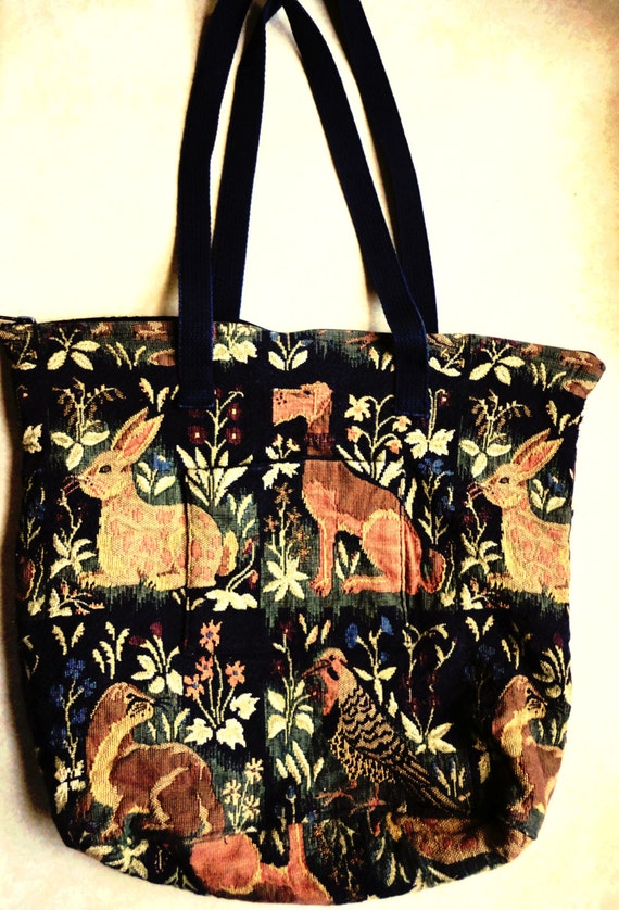 Woodland Tapestry Tote Bag Large Messenger Bag Forest Animals