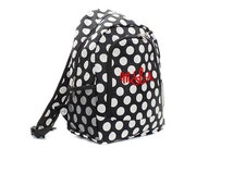 black polka dot backpack