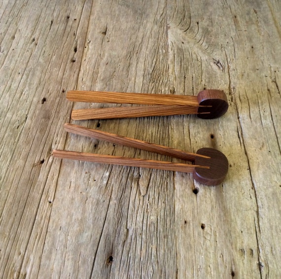Wood toaster tong in zebrawood Pastry tongs by FineWineCaddy