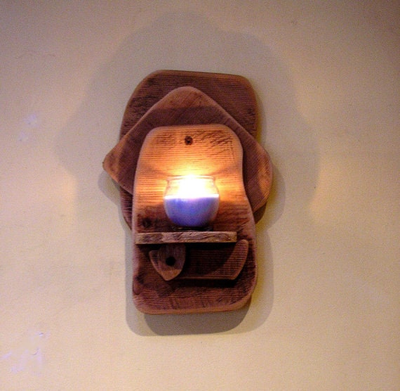 Unique Irish Driftwood Wall Candle sconce by IrishDriftwoodDesign