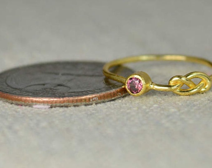 Alexandrite Infinity Ring, Gold Filled Ring, Stackable Rings, Mother's Ring, June Birthstone Ring, Gold Infinity Ring, Gold Knot Ring