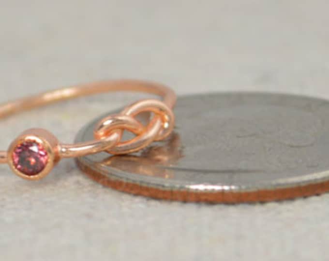 Alexandrite Infinity Ring, Rose Gold Filled Ring, Stackable Rings, Mother's Ring, June Birthstone Ring, Rose Gold Ring, Rose Gold Knot Ring