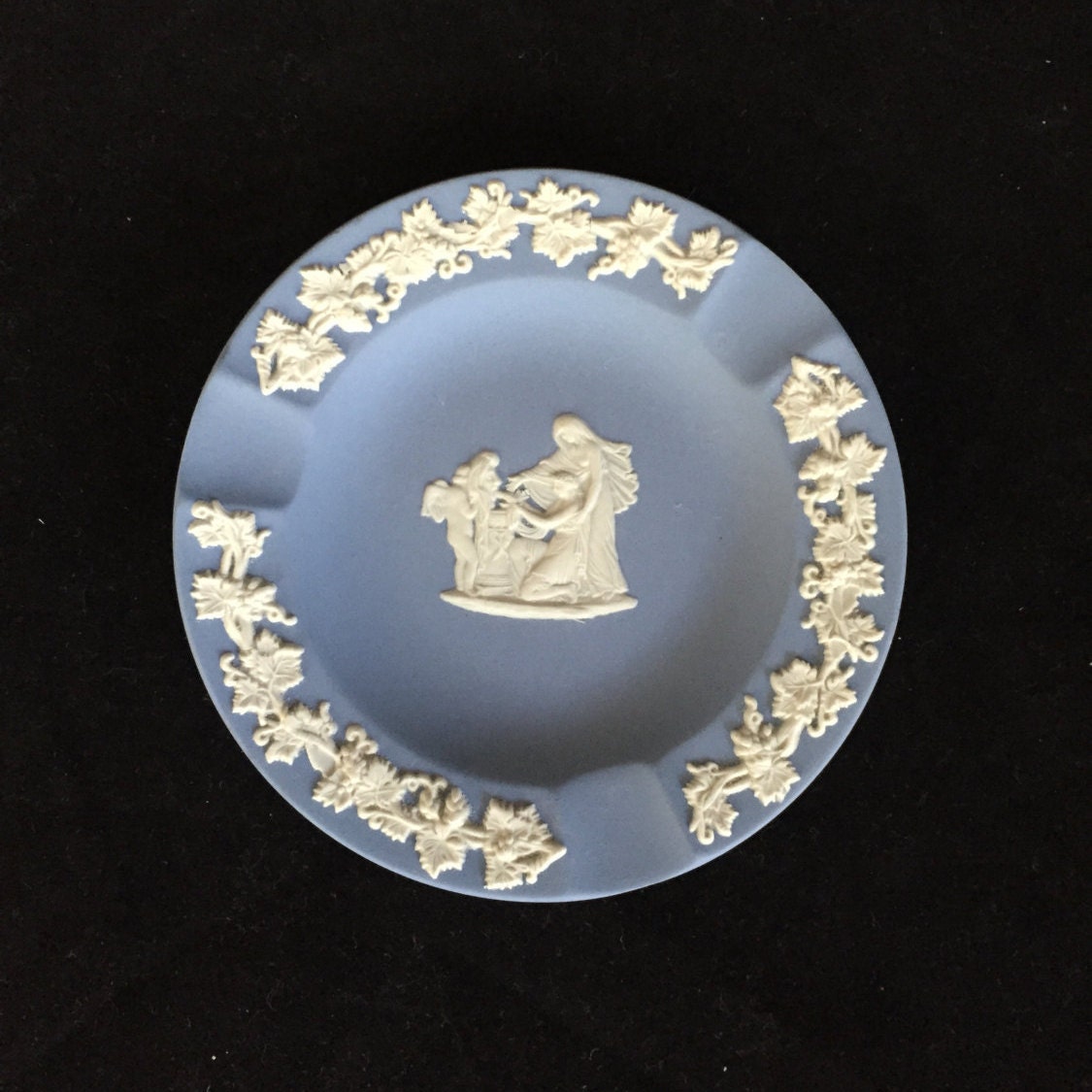 Wedgwood Blue Jasperware Ashtray Made in England