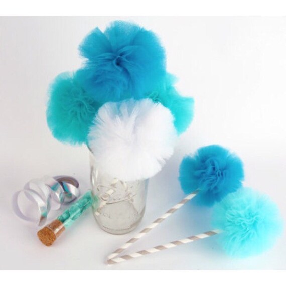 Frozen Elsa Inspired Tulle Pom DIY Vase Fillers by FestivityInk