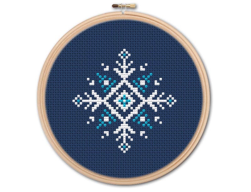 Winter Snowflake Counted Cross stitch Pattern PDF Cross