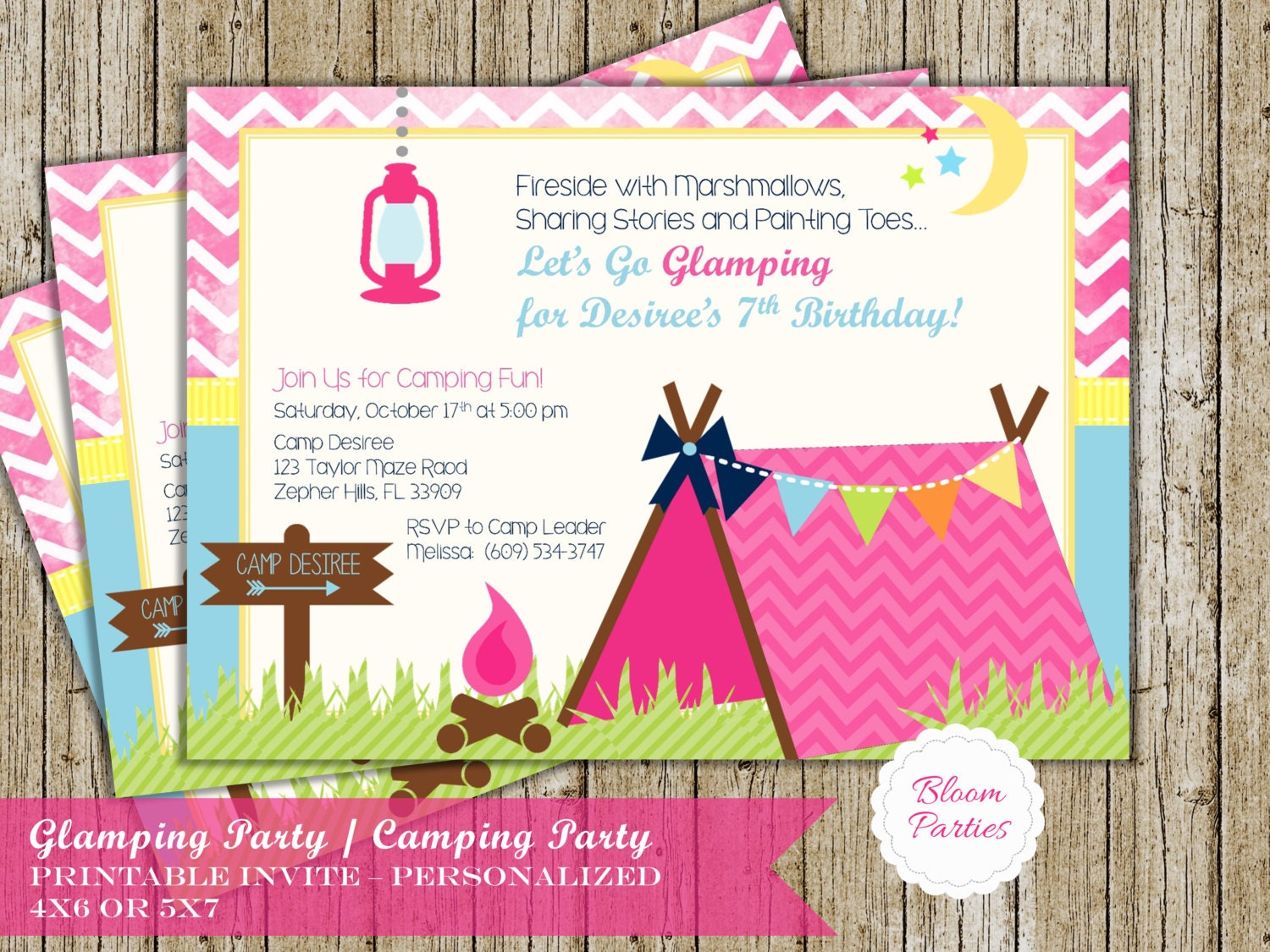 Glamping Party Invitations 5