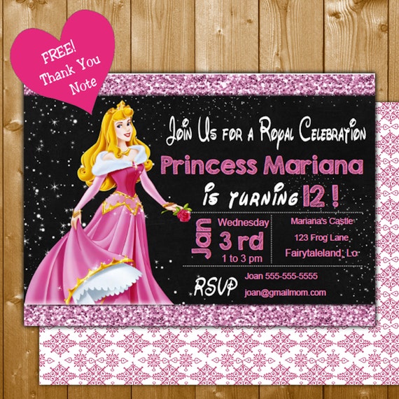 Sleeping Beauty Birthday Party Invitations 3