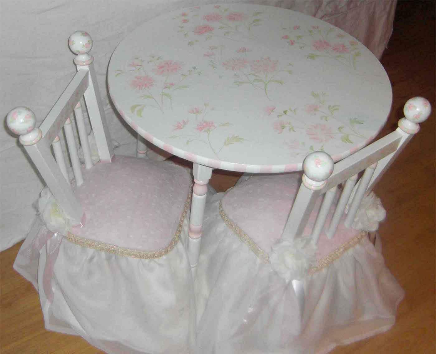 hand painted child's table set princess table and chairs
