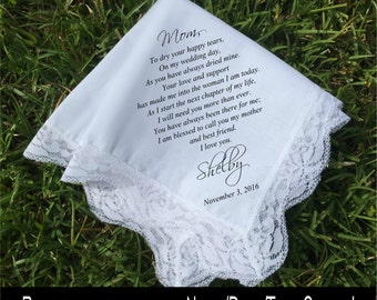 Mother of the Bride gift mother of the bride handkerchief mother of the groom gift wedding handkerchief PRINTED handkerchief gift (H 043)