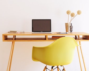 Computer Desk, Solid Wood Desk, Industrial Desk, Work Desk, Home Office Desk, Computer Table, Handcrafted Desk, Dorm Desk, Retro Desk