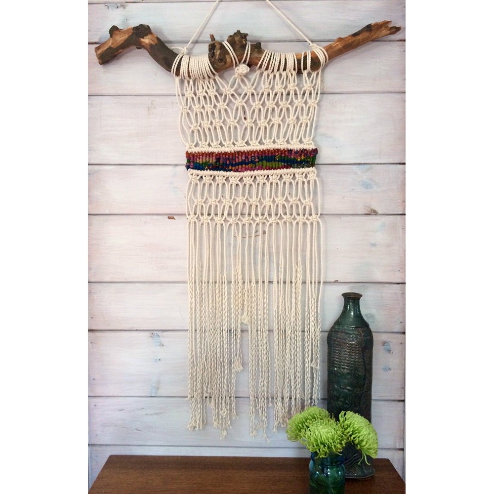 Modern Macramé Wall Hanging with Color Block Macramé Wall