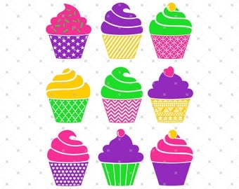 Cupcake SVG Cut Files, Cupcake Cutting Files for Cricut, Silhouette and other Vinyl Cutters, SVG files