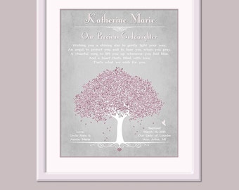 Baptism Gift For Goddaughter - Godchild Gift - Christening Gift For Goddaughter - Baptism Poem - Nursery Art - Baby Dedication Gift