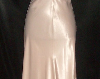 Heavenly Vintage Pink Rayon Satin Artemis Nightgown 34