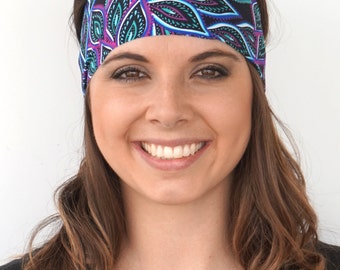 Glowing Peacock | Fitness headband | Yoga headband | Workout headband | Spandex | Running headband | Bandana | Buy Any 4, Get 1 FREE!