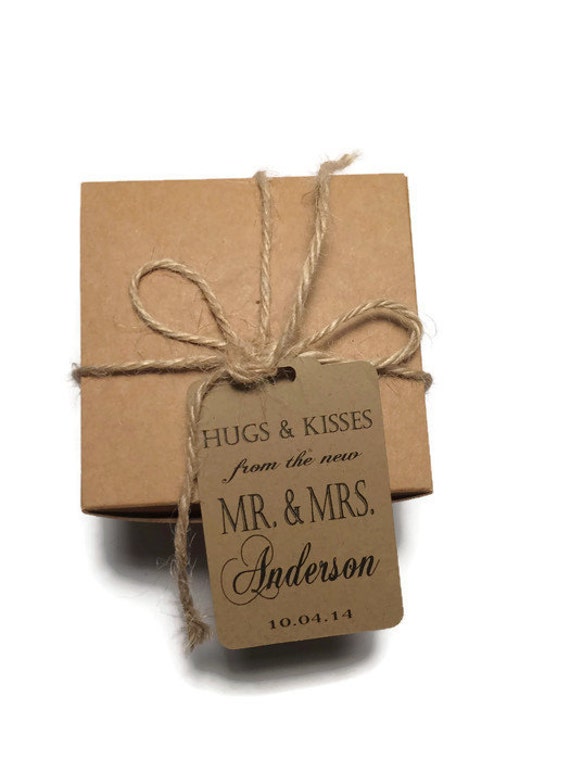 Wedding Favor Thank You Tags - Personalized Wedding Favor Tags - Hugs ...